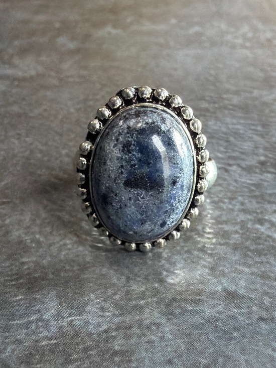 Vintage Jewelry - Vintage Style Boho Women Jewelry Ring Size 7.5 Silver 925 Sodalite Gemstone